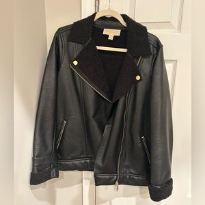 Michael Kors shearling leather aviator jacket